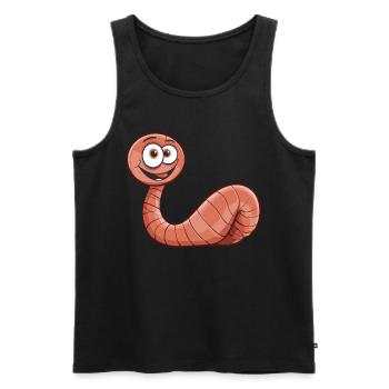 Earthworm -Handworm -Farmer -Worm - Men's Premium Organic Tank Top - black - Front - AI Model Male 178 light (178cm)