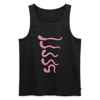 Funny Earthworm Composting Worm Farmer - Men's Premium Organic Tank Top - black - Front - AI Model Male 178 light (178cm)