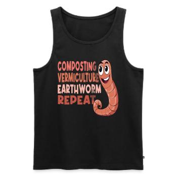 Earthworm Garden, Vermiculture Worm, Farmer Worm - Men's Premium Organic Tank Top - black - Front - AI Model Male 178 light (178cm)