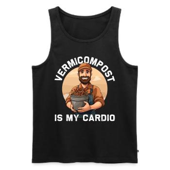 Earthworm -Handworm -Agriculture - Men's Premium Organic Tank Top - black - Front - AI Model Male 178 light (178cm)