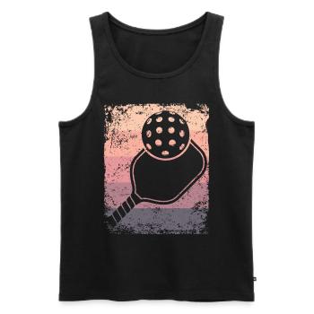 Wiffleball Club Retro Pickleball Team - Men's Premium Organic Tank Top - black - Front - Michal (187cm)