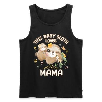 Ce bébé paresseux aime maman le jour de la fête des mères - Débardeur bio Premium Homme - noir - Devant - Michal (187cm)