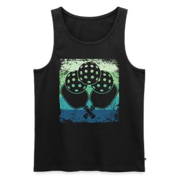 Wiffleball Club Retro Pickleball Team - Men's Premium Organic Tank Top - black - Front - Michal (187cm)