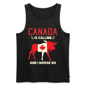 Orignal du Canada Drapeau canadien Feuille d’érable - Débardeur bio Premium Homme - noir - Devant - Michal (187cm)