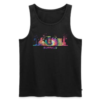 Buffalonians Skyline Stadtbild Buffalo - Männer Premium Bio Tank Top - Schwarz - Vorne - AI Model Male 178 light (178cm)