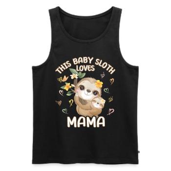 Ce bébé paresseux aime maman le jour de la fête des mères - Débardeur bio Premium Homme - noir - Devant - Michal (187cm)