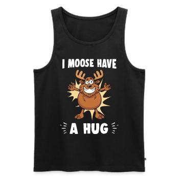 I Moose Have A A Hug Hug Câlin Orignal Drôle - Débardeur bio Premium Homme - noir - Devant - AI Model Male 178 light (178cm)