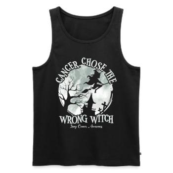 Krebs Hexe Weiß Lungenkrebs - Männer Premium Bio Tank Top - Schwarz - Vorne - Michal (187cm)