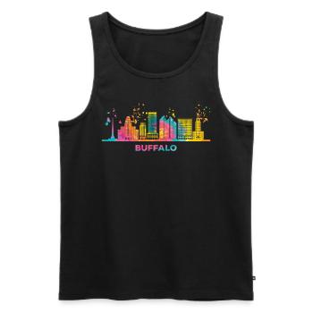 Buffalonians Skyline Stadtbild Buffalo - Männer Premium Bio Tank Top - Schwarz - Vorne - AI Model Male 178 light (178cm)