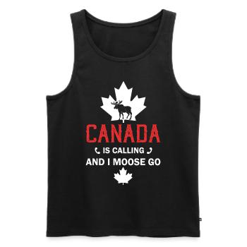 Orignal du Canada Drapeau canadien Feuille d’érable - Débardeur bio Premium Homme - noir - Devant - Michal (187cm)