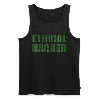 Cybersécurité Art Hacking Amateur Informatique Nerd - Débardeur bio Premium Homme - noir - Devant - Michal (187cm)