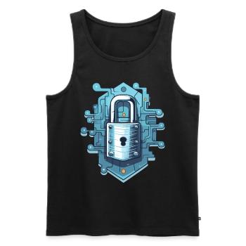 Cybersécurité Art Hacking Amateur Informatique Nerd - Débardeur bio Premium Homme - noir - Devant - Michal (187cm)