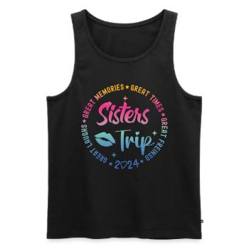 Great Laughs Sisters Trip 2024 - Men's Premium Organic Tank Top - black - Front - AI Model Male 178 light (178cm)
