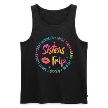 Great Laughs Sisters Trip 2024 - Men's Premium Organic Tank Top - black - Front - AI Model Male 178 light (178cm)