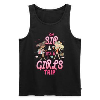 Week-end entre filles Oh Sip It’s A Girls Trip - Débardeur bio Premium Homme - noir - Devant - AI Model Male 178 light (178cm)