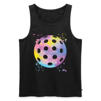 Pickleball Colorsplash Wiffleball Club - Débardeur bio Premium Homme - noir - Devant - Michal (187cm)
