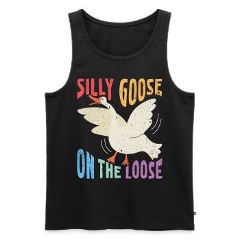 Die Dumme Gans Auf Freiem Fuß - Männer Premium Bio Tank Top - Schwarz - Vorne - AI Model Male 178 light (178cm)
