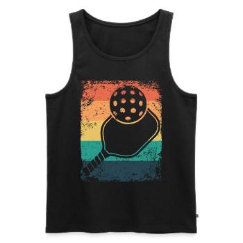 Wiffleball Club Retro Pickleball Team - Men's Premium Organic Tank Top - black - Front - Michal (187cm)