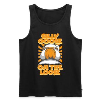 Die Dumme Gans Auf Freiem Fuß - Männer Premium Bio Tank Top - Schwarz - Vorne - AI Model Male 178 light (178cm)