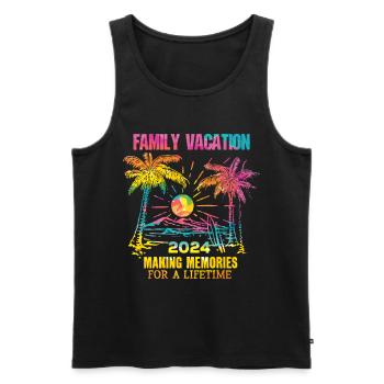 Family holidays 2024 make memories - Men's Premium Organic Tank Top - black - Front - Michal (187cm)