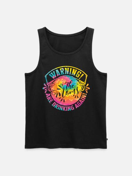 Varning Mammor Vänner Reunion Girls Trip - Ekologisk premium tanktopp herr - svart