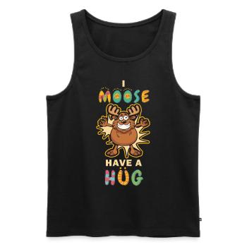 I Moose Have A A Hug Hug Câlin Orignal Drôle - Débardeur bio Premium Homme - noir - Devant - AI Model Male 178 light (178cm)