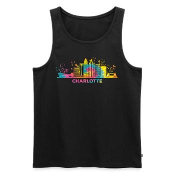 Charlottean's Skyline Charlotte - Men's Premium Organic Tank Top - black - Front - AI Model Male 178 light (178cm)