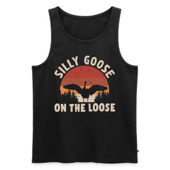 Die Dumme Gans Auf Freiem Fuß - Männer Premium Bio Tank Top - Schwarz - Vorne - AI Model Male 178 light (178cm)