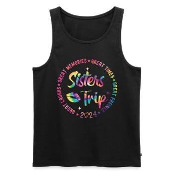 Great Laughs Sisters Trip 2024 - Men's Premium Organic Tank Top - black - Front - AI Model Male 178 light (178cm)