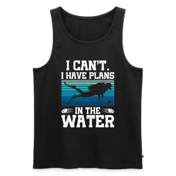 "I can't make plans in the water" Underwater Hockey - Men's Premium Organic Tank Top - black - Front - Michal (187cm)
