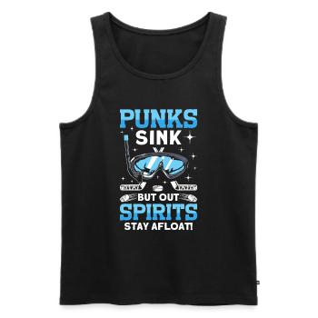 Punks Sinken, Aber Spirituosen Bleiben Unter - Männer Premium Bio Tank Top - Schwarz - Vorne - AI Model Male 178 light (178cm)