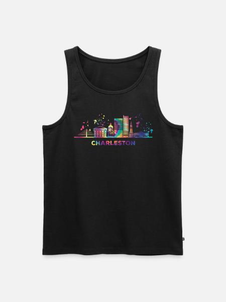 Charlestonian Skyline Charleston - Men's Premium Organic Tank Top - black