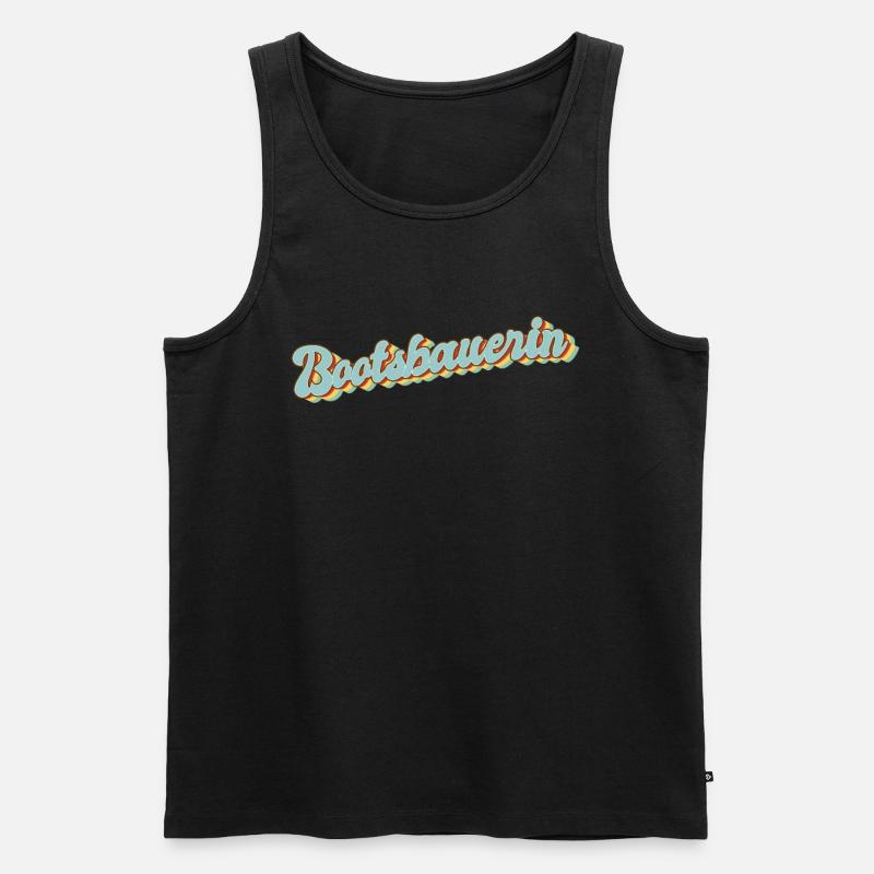 Schiffbauer Abschluss-Geschenk Bootsbauerin - Männer Premium Bio Tank Top - Schwarz