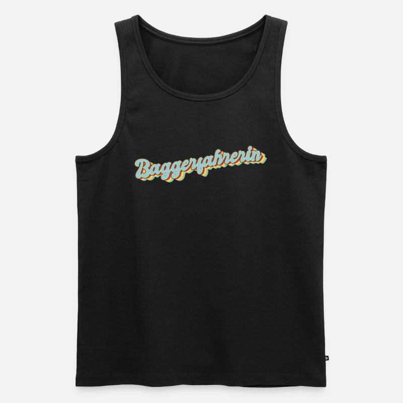 Bagger-Fahrer Abschluss-Geschenk Baggerfahrerin - Männer Premium Bio Tank Top - Schwarz