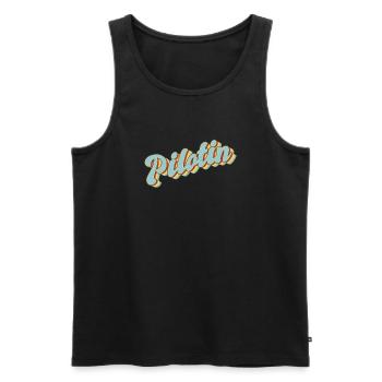 Flugzeug Abschluss-Geschenk Pilotin - Männer Premium Bio Tank Top - Schwarz - Vorne - AI Model Male 178 light (178cm)