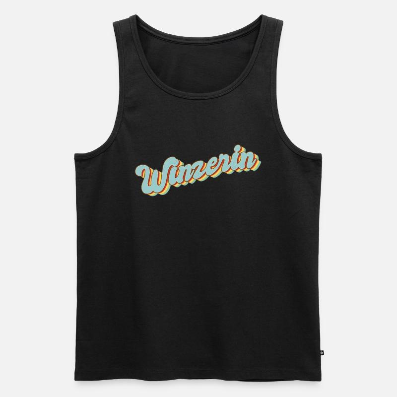 Weinbauer Abschluss-Geschenk Winzerin - Männer Premium Bio Tank Top - Schwarz