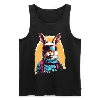 Après Party Mountains Snow Bunny Ski - Men's Premium Organic Tank Top - black - Front - Michal (187cm)