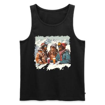 Wintersport Berge Schnee Bier Ski - Männer Premium Bio Tank Top - Schwarz - Vorne - Michal (187cm)