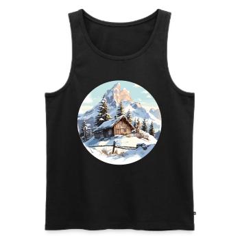 Winter sports Mountains Snow hut skiing - Men's Premium Organic Tank Top - black - Front - Michal (187cm)