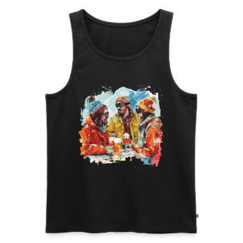 Après Party Mountains Snow Bunny Ski - Men's Premium Organic Tank Top - black - Front - Michal (187cm)
