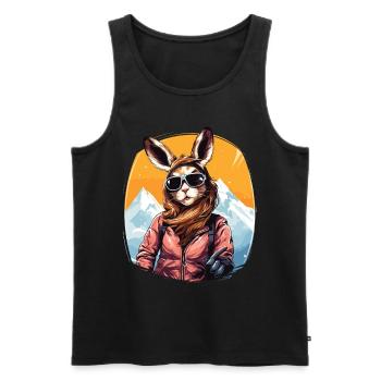 Après Party Mountains Snow Bunny Ski - Men's Premium Organic Tank Top - black - Front - Michal (187cm)