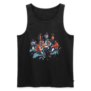 Winter hut party beer skiers skis - Men's Premium Organic Tank Top - black - Front - Michal (187cm)