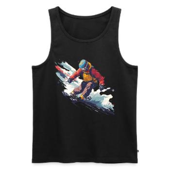 Hiver Montagnes Neige Ski Freestyle - Débardeur bio Premium Homme - noir - Devant - Michal (187cm)