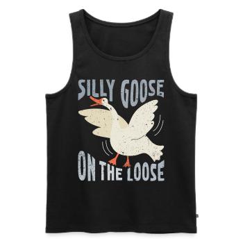 Die Dumme Gans Auf Freiem Fuß - Männer Premium Bio Tank Top - Schwarz - Vorne - AI Model Male 178 light (178cm)