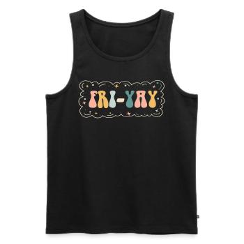 Fri Yay Enseignants Ambiance du week-end de l’école - Débardeur bio Premium Homme - noir - Devant - AI Model Male 178 light (178cm)