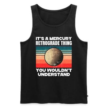 Retrograde planets Mercury retrograde - Men's Premium Organic Tank Top - black - Front - AI Model Male 178 light (178cm)