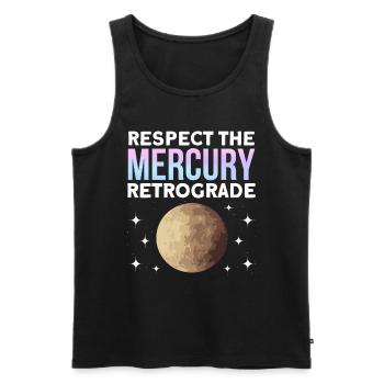 Rückläufige Planeten Merkur Rückläufig - Männer Premium Bio Tank Top - Schwarz - Vorne - AI Model Male 178 light (178cm)