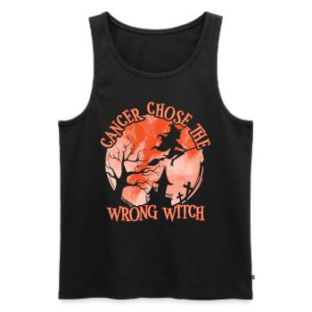 Cancer Orange Sorcière Cancer du rein - Débardeur bio Premium Homme - noir - Devant - Michal (187cm)