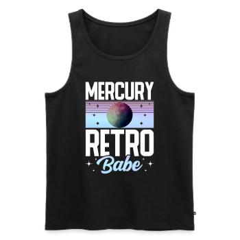 Rückläufige Planeten Merkur Rückläufig - Männer Premium Bio Tank Top - Schwarz - Vorne - AI Model Male 178 light (178cm)