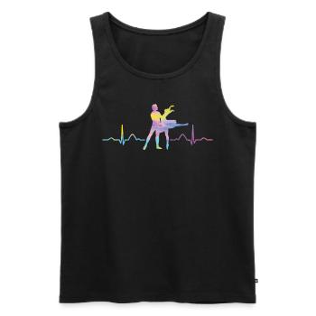 Ballett Tänzer Herzschlag Ekg Ballerina - Männer Premium Bio Tank Top - Schwarz - Vorne - Michal (187cm)